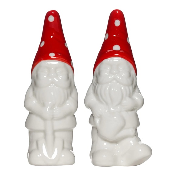 Red and White Garden Gnome -Salt and Pepper Shakers by Streamline Imagined 5” - Picture 6 of 6